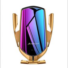Load image into Gallery viewer, Car Phone Holder & Stand Auto Clamp Smart Infrare Sensor R3 Wireless Charger Charging For iPhone