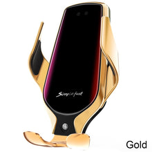 Load image into Gallery viewer, Car Phone Holder & Stand Auto Clamp Smart Infrare Sensor R3 Wireless Charger Charging For iPhone