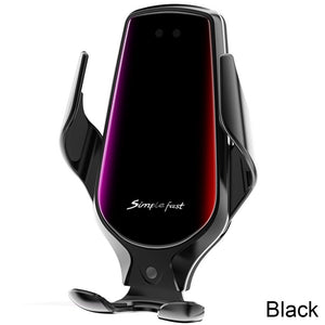 Car Phone Holder & Stand Auto Clamp Smart Infrare Sensor R3 Wireless Charger Charging For iPhone