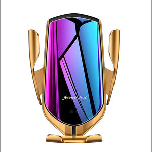 Car Phone Holder & Stand Auto Clamp Smart Infrare Sensor R3 Wireless Charger Charging For iPhone