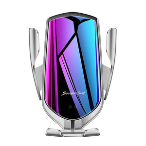 Car Phone Holder & Stand Auto Clamp Smart Infrare Sensor R3 Wireless Charger Charging For iPhone