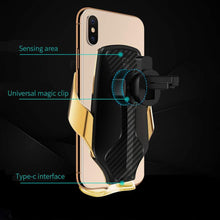 Load image into Gallery viewer, Car Phone Holder &amp; Stand Auto Clamp Smart Infrare Sensor R3 Wireless Charger Charging For iPhone
