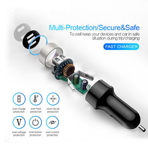 3.1A LED Display Dual USB Car Charger