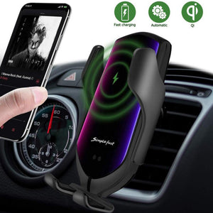 Car Phone Holder & Stand Auto Clamp Smart Infrare Sensor R3 Wireless Charger Charging For iPhone