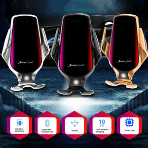 Car Phone Holder & Stand Auto Clamp Smart Infrare Sensor R3 Wireless Charger Charging For iPhone