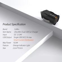 Load image into Gallery viewer, Smallest Mini USB Car Charger Adapter 2A Car USB Charger
