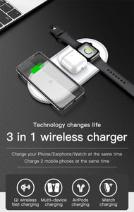 3 in 1 Qi Wireless Charger | Airpods && Apple Watch && IPhone