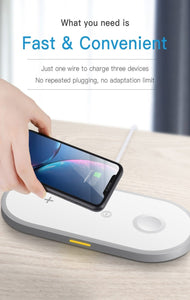 3 in 1 Qi Wireless Charger | Airpods && Apple Watch && IPhone